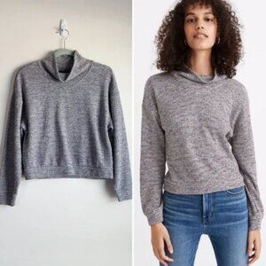 MADEWELL Textured Turtleneck Top Rainbow Rib Long Sleeve Cowl Neck Size Medium